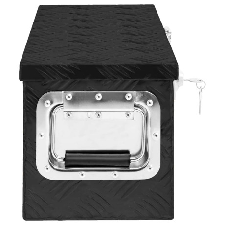 vidaXL Opbergbox 60x23,5x23 cm aluminium zwart afbeelding3 - 1