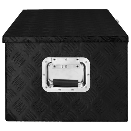 vidaXL Opbergbox 90x47x33,5 cm aluminium zwart afbeelding3 - 1