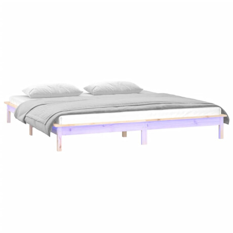 vidaXL Bedframe LED massief hout 180x200 cm afbeelding3 - 1