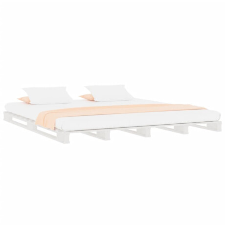 vidaXL Palletbed massief grenenhout wit 200x200 cm afbeelding3 - 1