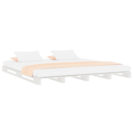 vidaXL Palletbed massief grenenhout wit 135x190 cm afbeelding3 - 1
