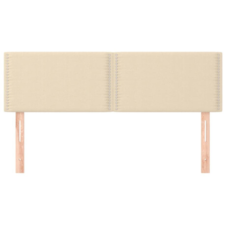 vidaXL Hoofdborden 2 st 72x5x78/88 cm stof crèmekleurig afbeelding3 - 1