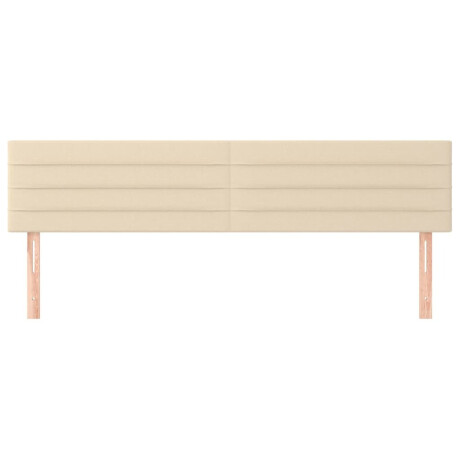 vidaXL Hoofdborden 2 st 100x5x78/88 cm stof crèmekleurig afbeelding3 - 1