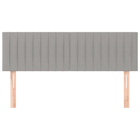 vidaXL Hoofdborden 144x5x78/88 cm stof lichtgrijs afbeelding3 - 1