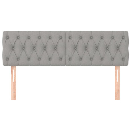 vidaXL Hoofdborden 144x7x78/88 cm stof lichtgrijs afbeelding3 - 1
