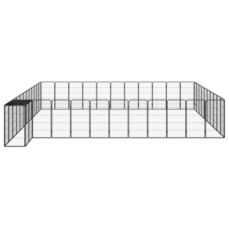 vidaXL Hondenkennel 46 panelen 50x100 cm gepoedercoat staal zwart afbeelding3 - 1