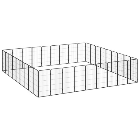 vidaXL Hondenkennel 36 panelen 50 x 100 cm gepoedercoat staal zwart afbeelding3 - 1
