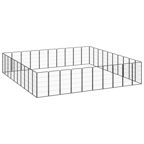 vidaXL Hondenkennel 40 panelen 50 x 100 cm gepoedercoat staal zwart afbeelding3 - 1