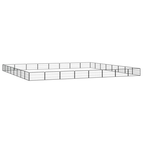 vidaXL Hondenkennel 32 panelen 100x50 cm gepoedercoat staal zwart afbeelding3 - 1