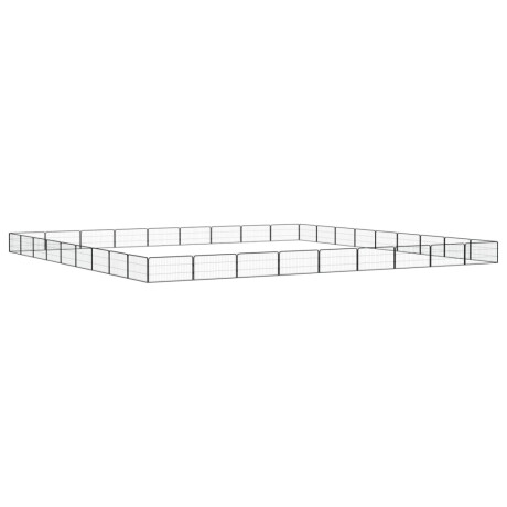vidaXL Hondenkennel 36 panelen 100x50 cm gepoedercoat staal zwart afbeelding3 - 1