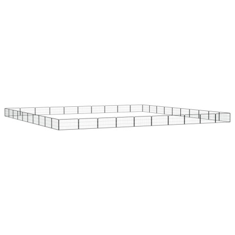 vidaXL Hondenkennel 40 panelen 100x50 cm gepoedercoat staal zwart afbeelding3 - 1