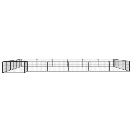 vidaXL Hondenkennel 24 panelen 100x50 cm gepoedercoat staal zwart afbeelding3 - 1