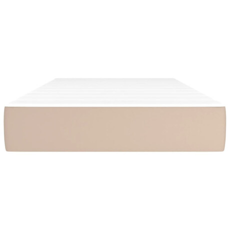 vidaXL Pocketveringmatras 100x200x20 cm kunstleer cappuccinokleurig afbeelding3 - 1