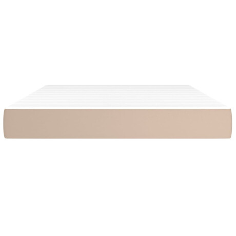 vidaXL Pocketveringmatras 140x190x20 cm kunstleer cappuccinokleurig afbeelding3 - 1