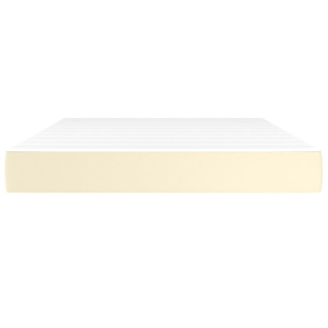 vidaXL Pocketveringmatras 140x200x20 cm kunstleer crèmekleurig afbeelding3 - 1