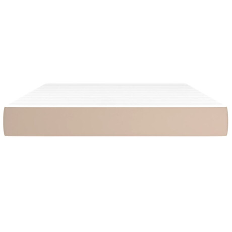 vidaXL Pocketveringmatras 140x200x20 cm kunstleer cappuccinokleurig afbeelding3 - 1