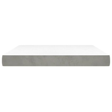 vidaXL Pocketveringmatras medium 180x200x20 cm fluweel lichtgrijs afbeelding3 - 1