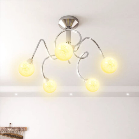vidaXL Plafondlamp met glasbollen rond 5xG9 afbeelding3 - 1