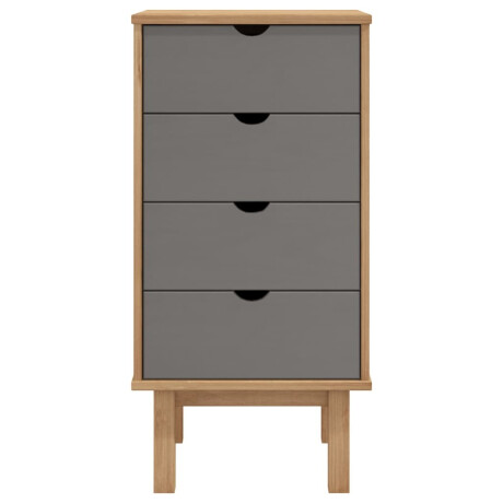 vidaXL Ladekast OTTA 45x39x90 cm massief grenenhout bruin en grijs afbeelding3 - 1
