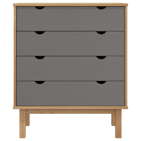 vidaXL Ladekast OTTA 76,5x39,5x90 cm massief grenenhout bruin en grijs afbeelding3 - 1