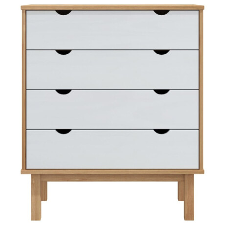 vidaXL Ladekast OTTA 76,5x39,5x90 cm massief grenenhout bruin en wit afbeelding3 - 1