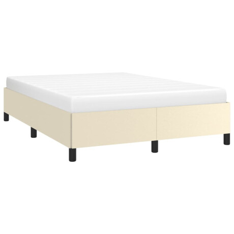 vidaXL Bedframe kunstleer crèmekleurig 140x190 cm afbeelding3 - 1