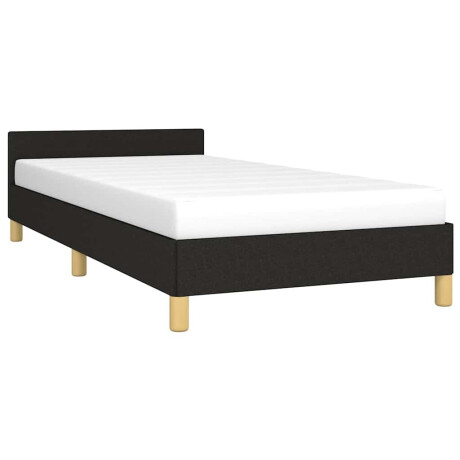 vidaXL Bedframe met hoofdeinde zonder matras 80x200 cm stof zwart afbeelding3 - 1