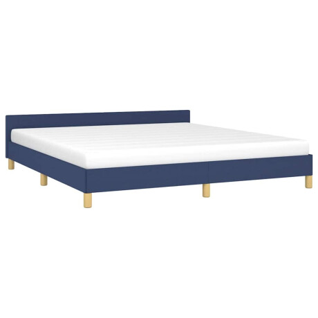 vidaXL Bedframe met hoofdeinde zonder matras 180x200 cm stof blauw afbeelding3 - 1