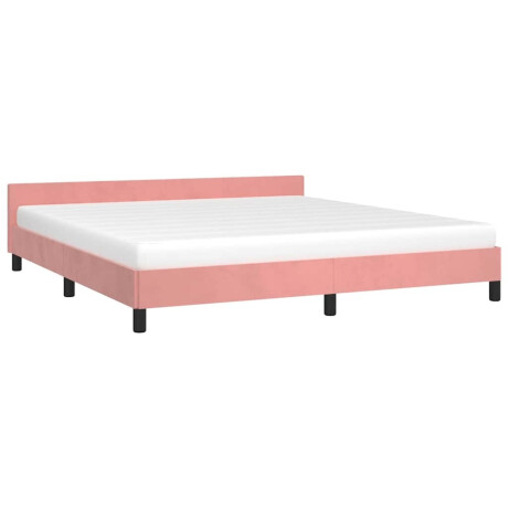 vidaXL Bedframe met hoofdeinde zonder matras 160x200 cm fluweel roze afbeelding3 - 1