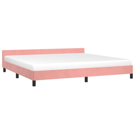 vidaXL Bedframe met hoofdeinde zonder matras 200x200 cm fluweel roze afbeelding3 - 1