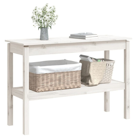 vidaXL Wandtafel 110x40x75 cm massief grenenhout wit afbeelding3 - 1
