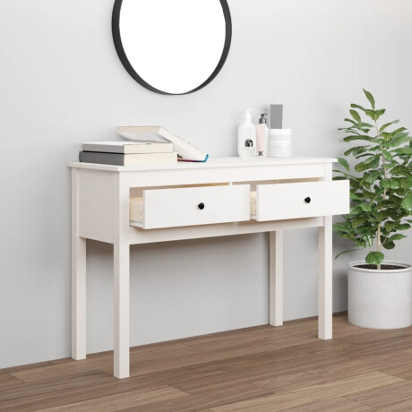vidaXL Wandtafel 100x35x75 cm massief grenenhout wit afbeelding3 - 1