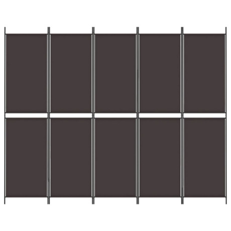 vidaXL Kamerscherm met 5 panelen 250x200 cm stof bruin afbeelding3 - 1