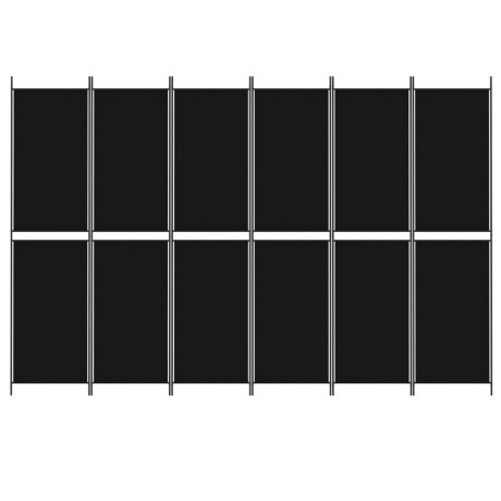 vidaXL Kamerscherm met 6 panelen 300x200 cm stof zwart afbeelding3 - 1