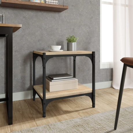 vidaXL Tv-meubel 40x33x41 cm bewerkt hout en staal sonoma eikenkleurig afbeelding3 - 1