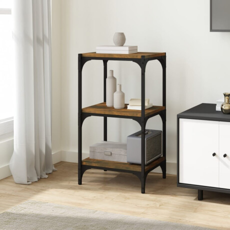 vidaXL Boekenkast 40x33x70,5 cm bewerkt hout en staal gerookt eiken afbeelding3 - 1