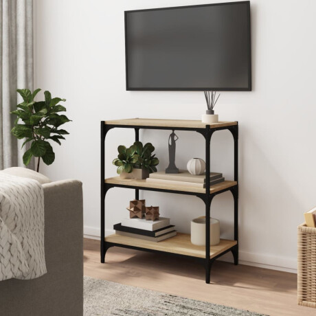 vidaXL Boekenkast 60x33x70,5cm bewerkt hout en staal sonoma eikenkleur afbeelding3 - 1