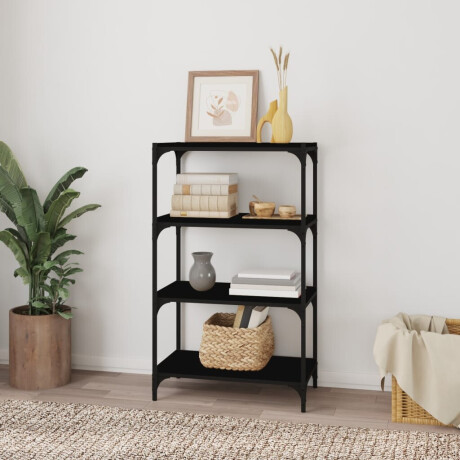 vidaXL Boekenkast 60x33x70,5 cm bewerkt hout en staal zwart afbeelding3 - 1