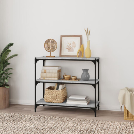 vidaXL Boekenkast 80x33x70,5 cm hout en staal grijs sonoma eikenkleur afbeelding3 - 1