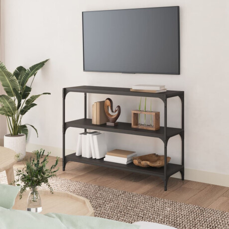 vidaXL Boekenkast 100x33x70,5 cm bewerkt hout en staal zwart afbeelding3 - 1