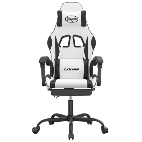 vidaXL Gamestoel draaibaar met voetensteun kunstleer zwart en wit afbeelding3 - 1