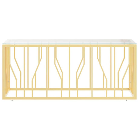 vidaXL Salontafel 110x45x45 cm roestvrij staal en glas afbeelding3 - 1