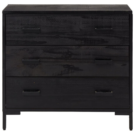 vidaXL Ladekast 75x35x70 cm massief grenenhout zwart afbeelding3 - 1