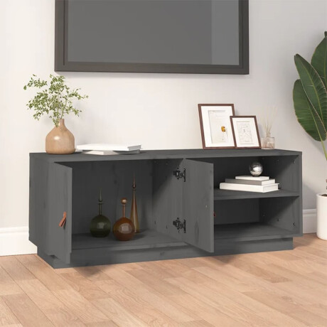 vidaXL Tv-meubel 105x34x40 cm massief grenenhout grijs afbeelding3 - 1