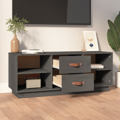 vidaXL Tv-meubel 100x34x40 cm massief grenenhout grijs afbeelding3 - 1