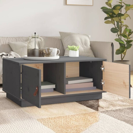 vidaXL Salontafel 80x50x35 cm massief grenenhout grijs afbeelding3 - 1