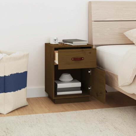 vidaXL Nachtkastje 40x34x55 cm massief grenenhout honingbruin afbeelding3 - 1