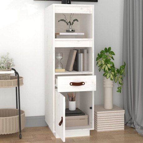 vidaXL Hoge kast 34x40x108,5 cm massief grenenhout wit afbeelding3 - 1
