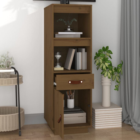 vidaXL Hoge kast 34x40x108,5 cm massief grenenhout honingbruin afbeelding3 - 1