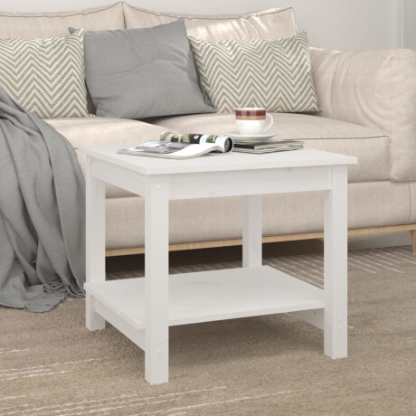 vidaXL Salontafel 50x50x45 cm massief grenenhout wit afbeelding3 - 1